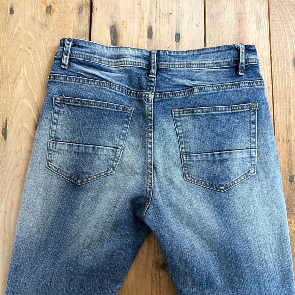 Nova‎ Men Jeans Flare Distressed Wash 30 Blue Denim Excellent Condition! - Picture 6 of 9